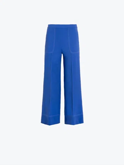 Vilagallo Women's Pull On Pant With Stitching In Royal Blue