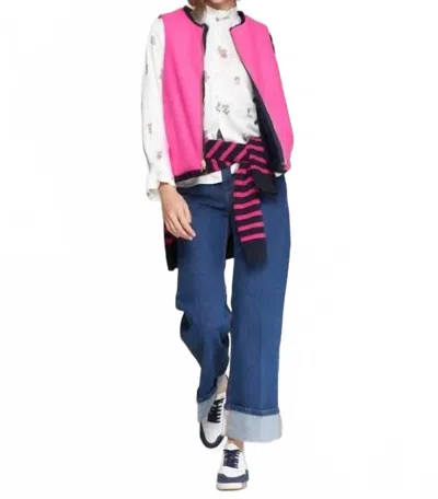 Vilagallo Women's Rosa Lana Waiscoat Reversible Vest In Pink/black In Multi