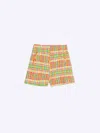 Vilagallo Fluorsecnt Seersucker Shorts In Multi
