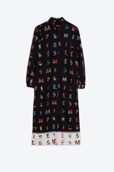 Vilagallo Women's Smile Shirt Midi Dress In Black