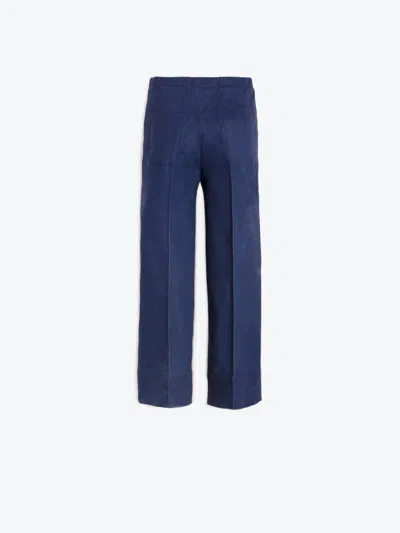 Vilagallo Women's Straight Leg Crop Stretch Trouser In Denim Stretch Oscuro In Blue
