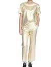 Vilagallo Women's Stretch Trouser Pant In Gold In Gold