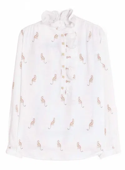 Vilagallo Women's Volantes Blouse In White