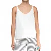 Vilagallo Beaded Neckline Tank Top In White In White