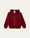 Vild - House Of Little Kid's Hooded Cotton Cardigan In Red