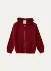 Vild - House Of Little Kid's Hooded Cotton Cardigan In Red Jasper