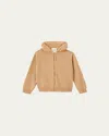 Vild - House Of Little Kid's Hooded Cotton Cardigan In Sandstone