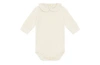 Vild House Of Little Ls Organic Cotton Collared Bodysuit In Ecru-no Dye