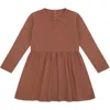 Vild House Of Little Ls Organic Cotton Dress In Clay Pink-beetroot Plant Dye