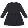 Vild House Of Little Babies'  Ls Organic Cotton Dress In Stone Blue-palmetto Plant Dye