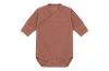 Vild House Of Little Ls Organic Cotton Kimono Bodysuits In Clay Pink-beetroot Plant Dye