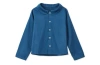 Vild House Of Little Ls Organic Cotton Woven Peter Pan Collared Shirt In Navy Blue
