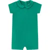 Vild House Of Little Kids'  Organic Cotton Collared Bodysuit With Shorts In Green