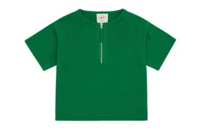 Vild House Of Little Kids'  Organic Cotton Knit Kimono Shirt In Beech Treen Green