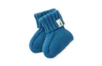 Vild House Of Little Kids'  Organic Cotton Nordic Knit Baby Booties In Fjord Blue