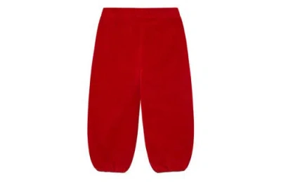 Vild House Of Little Organic Cotton Velvet Trousers In Red