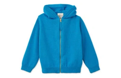 Vild House Of Little Kids'  Organic Knit Cardigan In Archipelago Blue