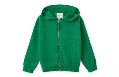 Vild House Of Little Kids'  Organic Knit Cardigan In Beech Tree Green