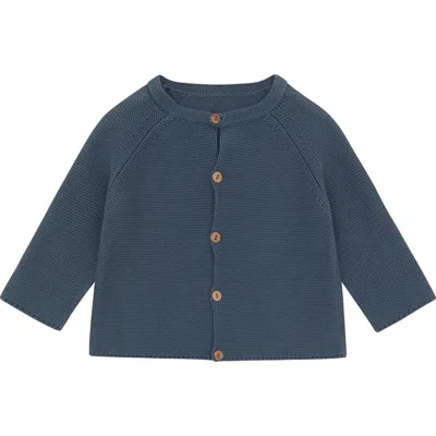Vild House Of Little Kids'  Organic Knit Cardigan In Blue Stone-palmetto Plant Dye