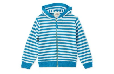 Vild House Of Little Kids'  Organic Knit Cardigan In Blue Striped