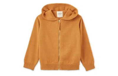 Vild House Of Little Kids'  Organic Knit Cardigan In Dark Ochre
