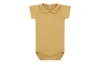 Vild House Of Little Kids'  Ss Organic Cotton Collared Bodysuit In Clever Camel