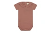 Vild House Of Little Ss Organic Cotton Collared Bodysuit In Pink Clay-beetroot Plant Dye