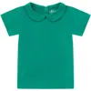 Vild House Of Little Kids'  Ss Organic Cotton Collared Shirt In Happy Green