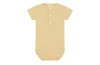 Vild House Of Little Ss Organic Cotton Henley Bodysuit In Sandstone-natural Mineral Dye