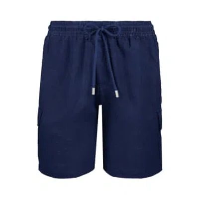 Vilebrequin Bai Bermuda Solid Linen Shorts In Blue