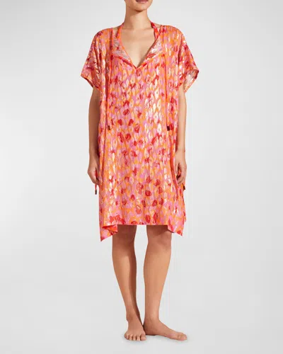 Vilebrequin Abstract Leopard Printed Coverup Dress In Apricot