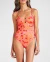 Vilebrequin Abstract Leopard Printed One-piece Swimsuit In Abricot