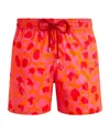 Vilebrequin New Leopard Stretch Swim Trunks In Red