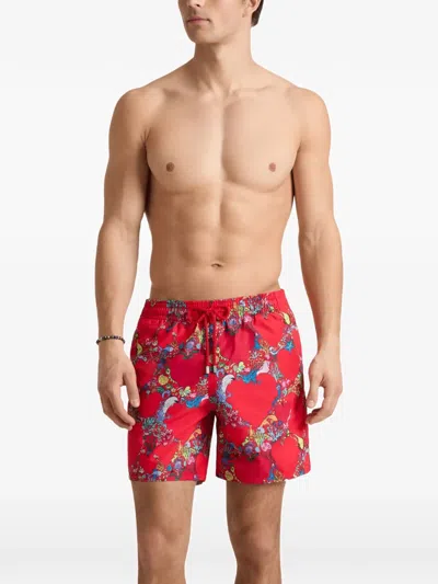 Vilebrequin Amor Graphic-print Swim Shorts In Red