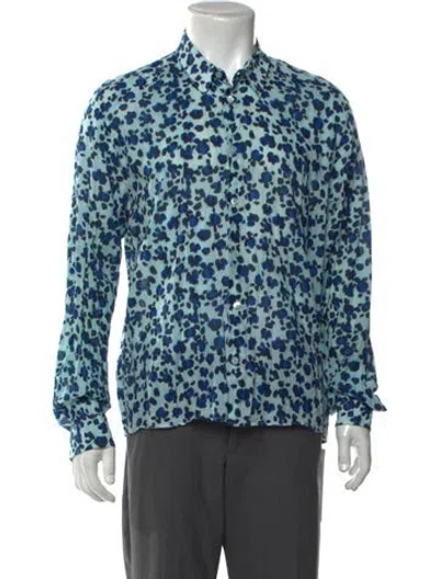 Pre-owned Vilebrequin Animal Print Long Sleeve Shirt In Blue