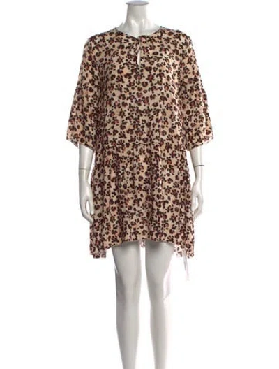 Pre-owned Vilebrequin Animal Print Mini Dress W/ Tags In Neutrals