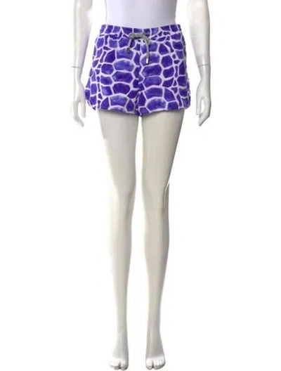 Pre-owned Vilebrequin Animal Print Mini Shorts In Yellow
