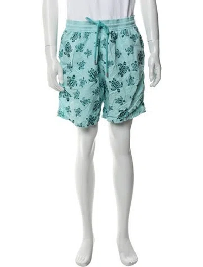 Pre-owned Vilebrequin Animal Print Swim Trunks In Blue