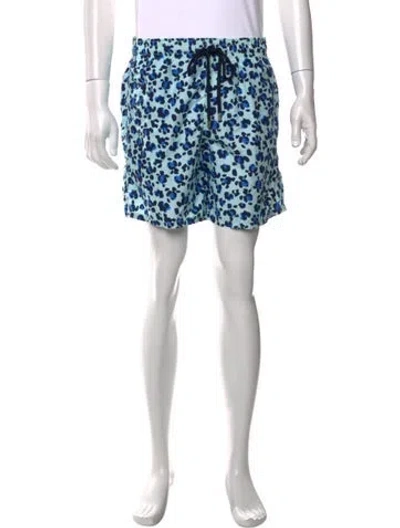 Pre-owned Vilebrequin Animal Print Swim Trunks In Blue
