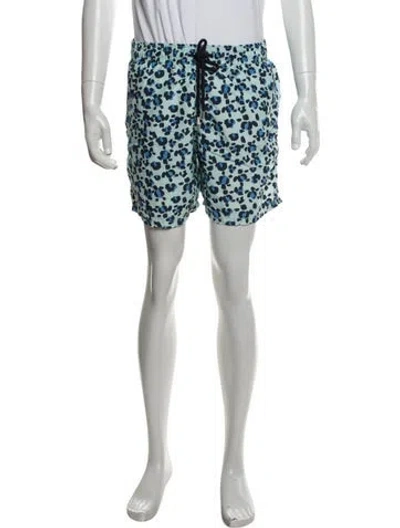 Pre-owned Vilebrequin Animal Print Swim Trunks In Blue