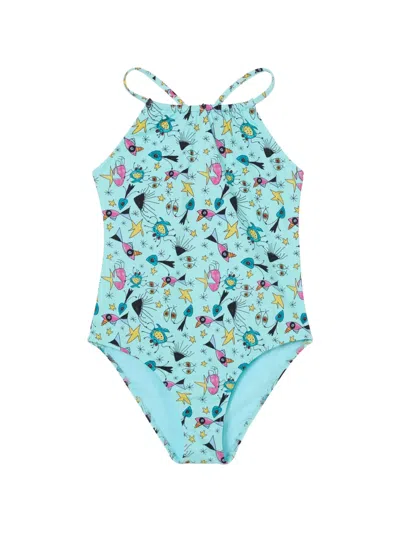 Vilebrequin Kids' Aquatic Carnival Swimsuit In Blue