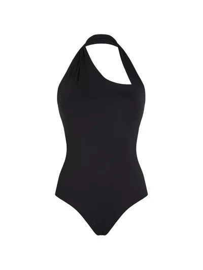 Vilebrequin Asymmetric Halterneck Swimsuit In Black