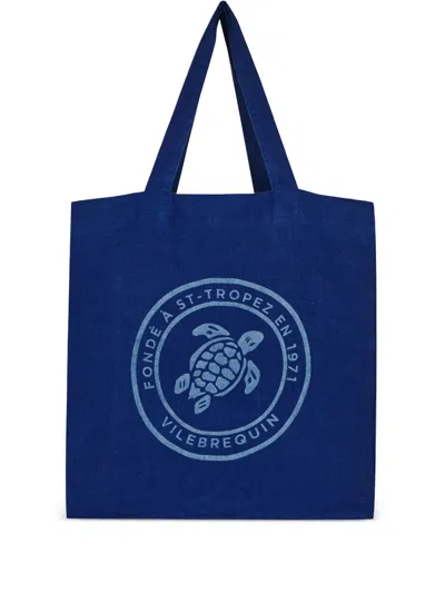Vilebrequin Babel Handtasche Aus Leinen In Blue
