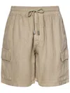 Vilebrequin Linen Cargo Bermuda Shorts In Beige