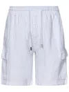 Vilebrequin Mens Blanc Baie Drawstring-waist Linen Shorts In White