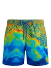 Vilebrequin Bathymetry Des Oceans-print Swim Shorts In Blue