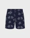 Vilebrequin Five-pocket Turtle-print Bermuda Shorts In Blue
