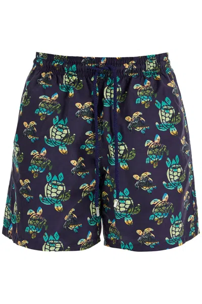 Vilebrequin Landscapes Turtles-print Swim Shorts In Blue