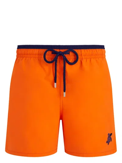 Vilebrequin Embroidered Moka Swim Shorts In Orange