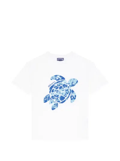 Vilebrequin Kids' Big Turtle T-shirt In White